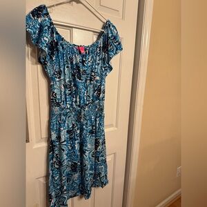 Lilly Pulitzer Blue and Black Patterned Dress